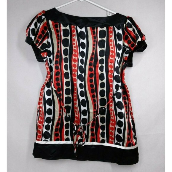 Speechless Square Neck Multi-Color Blouse With Retro Polka Dot Design Size Large - Picture 2 of 3